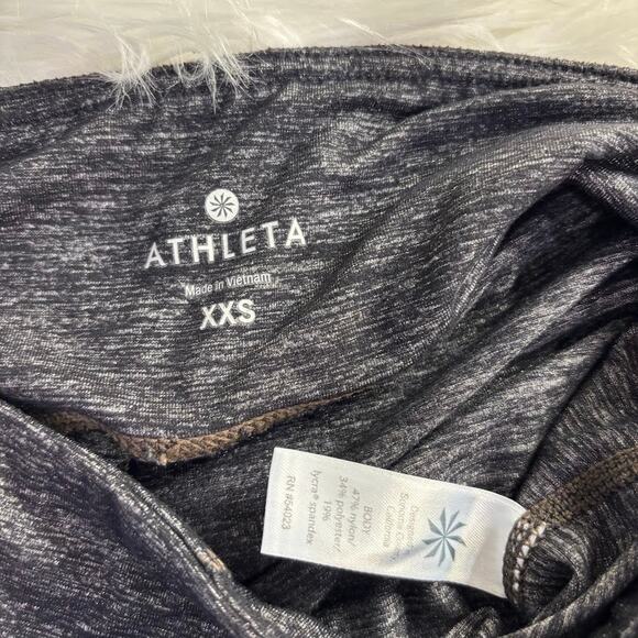 Athleta Leggings Ankle Length  Black & Silver Shimmer Womens Size XXS - Picture 2 of 5